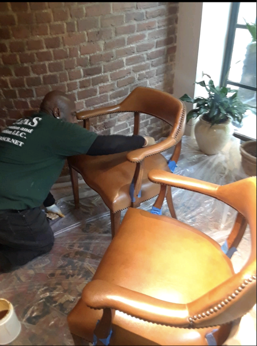 Antique chair restoration in progress