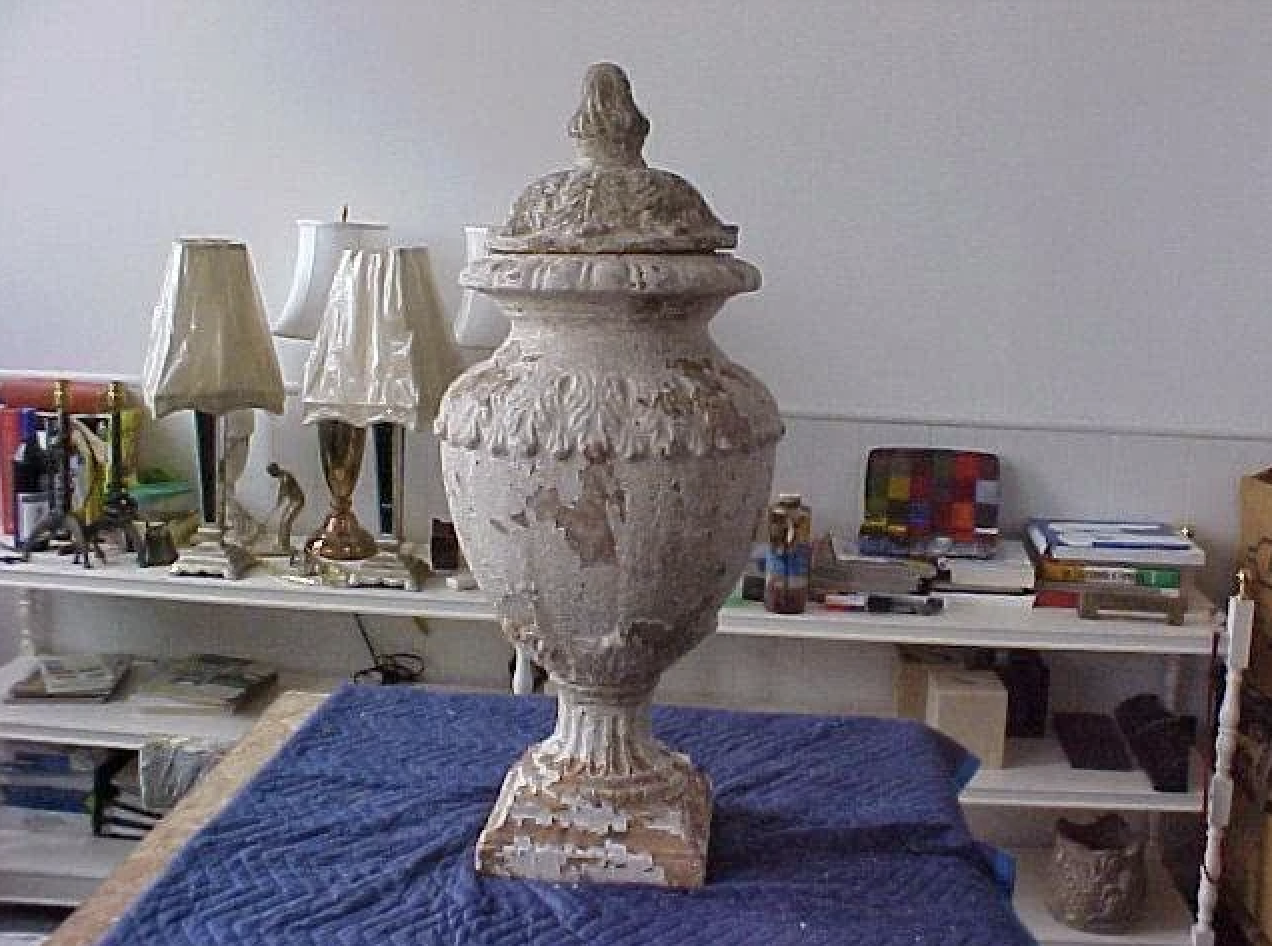 Restored decorative bronze urn